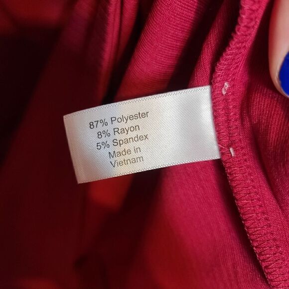 26/28 Lane Bryant Red Ribbed Bodycon Dress Cold Shoulder Date Nght Fitted Scoop - Picture 3 of 6